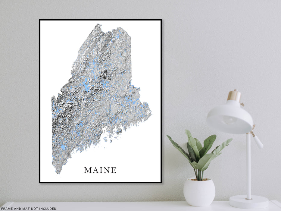 Maine state map print by Maps As Art.