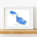 Framed map of Malta on a white background