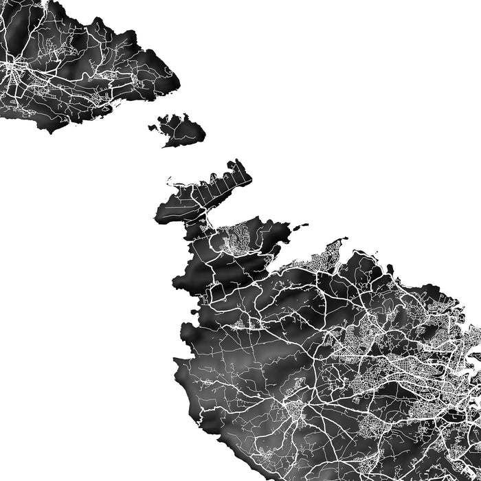 Black and white map of a region with detailed boundaries