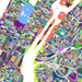Colorful grid map of a city layout