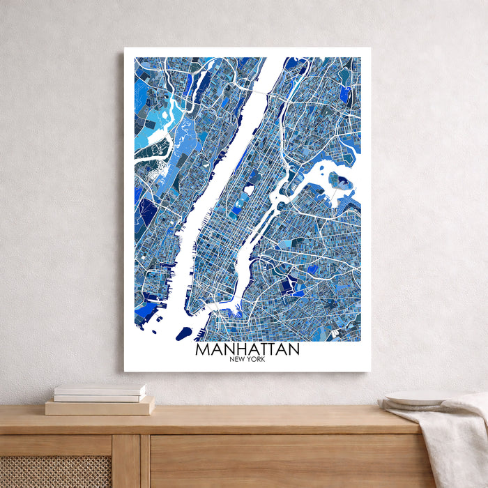 Map of Manhattan, New York on a white background