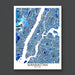 Map of Manhattan, New York on a dark gray background