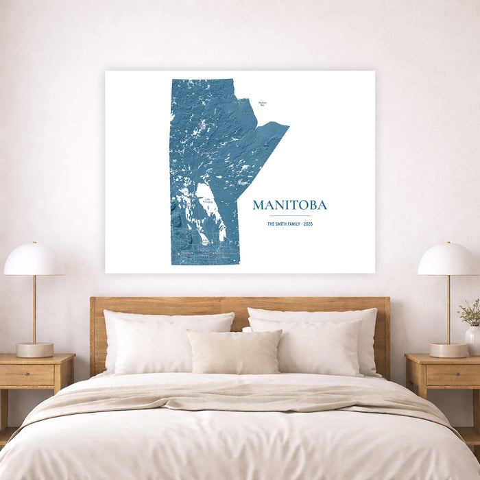 Manitoba Topographic Map: Personalized Province Wall Art Print