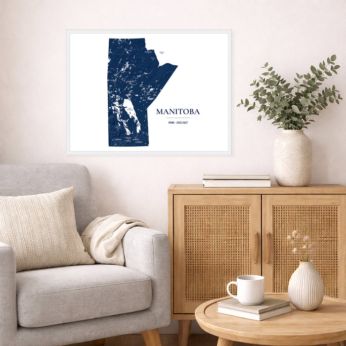 Manitoba Topographic Map: Personalized Province Wall Art Print