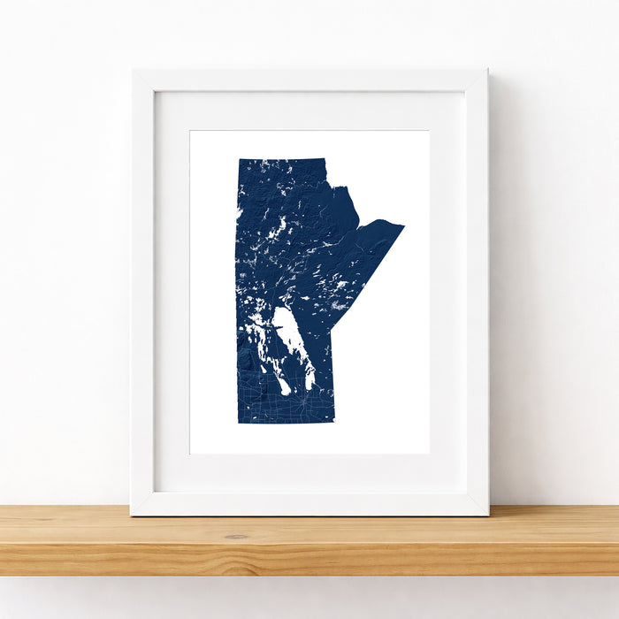 Manitoba Topographic Map: Personalized Province Wall Art Print