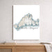 Map of Martha's Vineyard on a wall above a wooden console table.