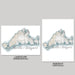 Two maps of Martha's Vineyard, one in landscape and one in portrait orientation, on a gray background.