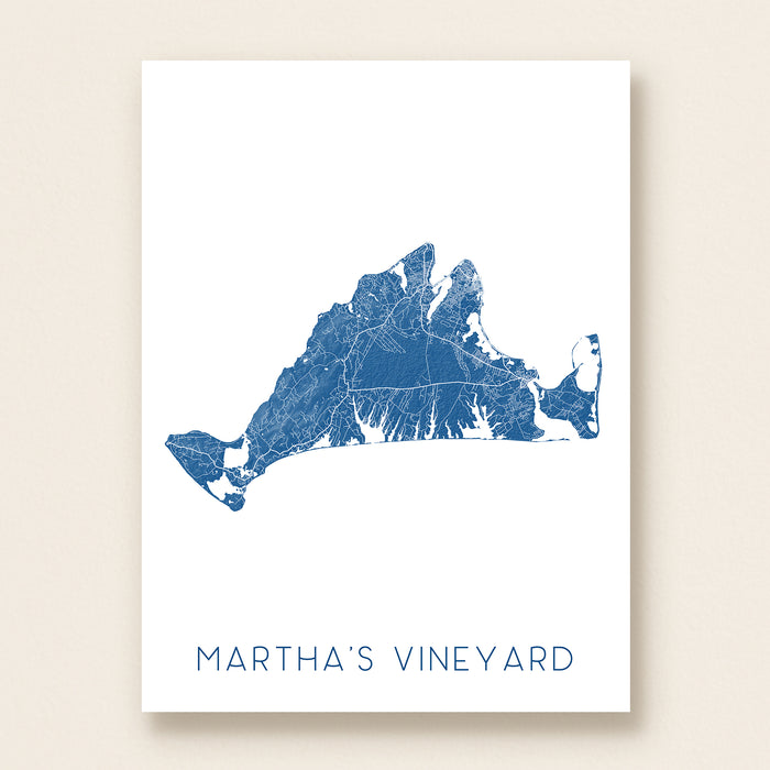 Map of Martha's Vineyard on a white background