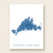 Map of Martha's Vineyard on a white background