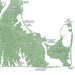Map of Edgartown and surrounding areas with labels for landmarks and locations.