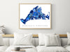 Martha's Vineyard map print in a blue shapes design by Maps As Art.