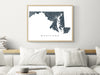 Maryland state map print designed by Maps As Art.
