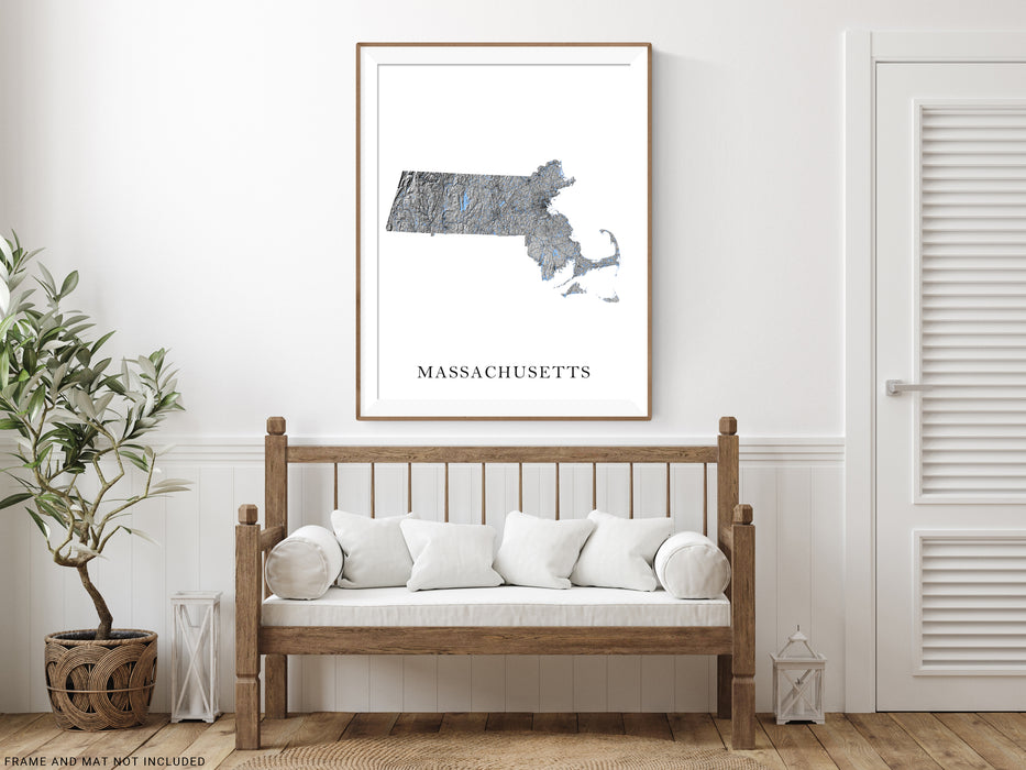 Massachusetts map print by Maps As Art.
