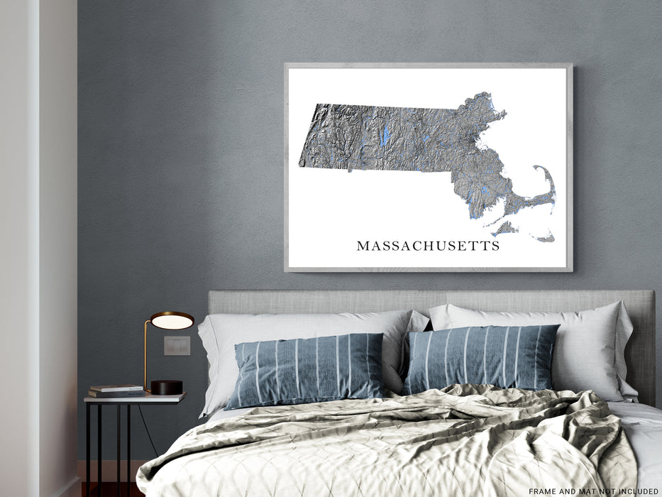 Massachusetts map print by Maps As Art.