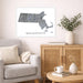 Framed map of Massachusetts on a wall above a sofa and sideboard in a living room.