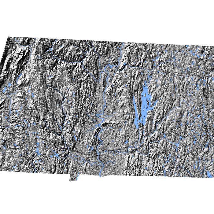 Topographic map with elevation data, showing terrain details.