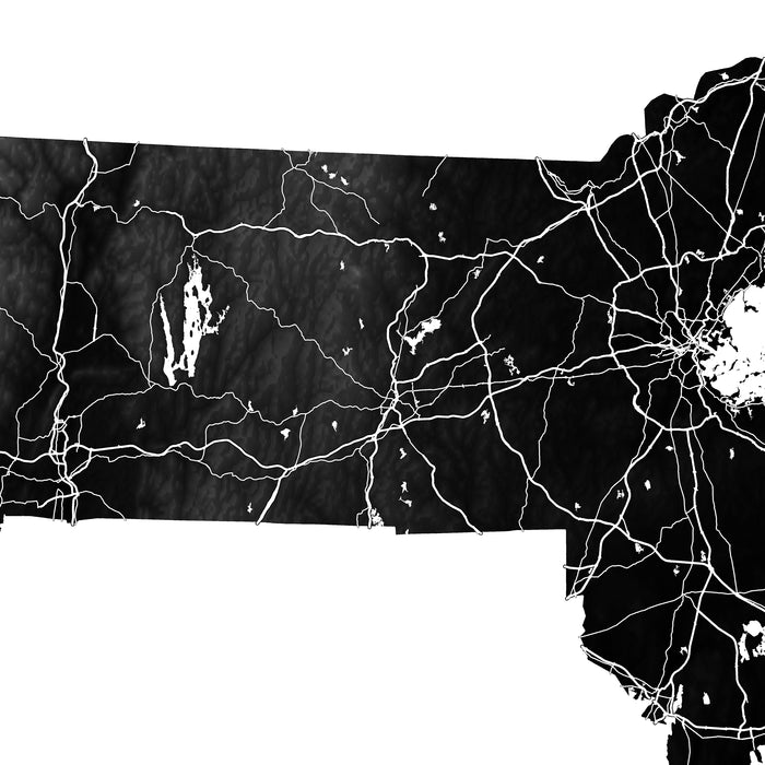 Map of Oklahoma with black background