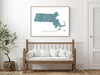Massachusetts map wall art print in Vintage by Maps As Art.