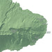 Topographic map of a mountainous region with labeled locations