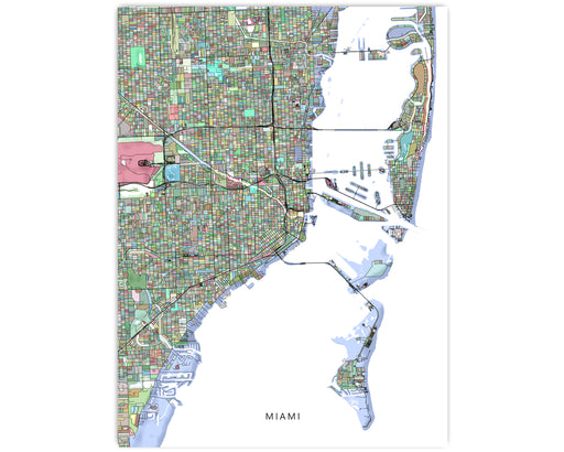 Miami Texture Map COLORFUL SHAPES — Maps As Art