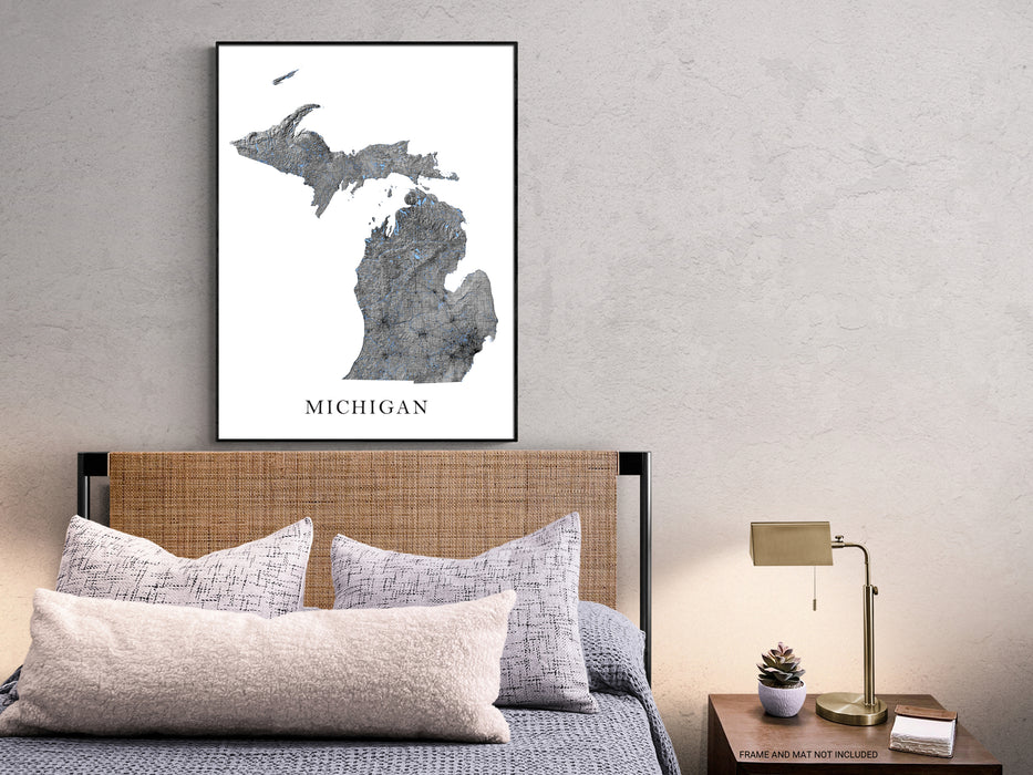Michigan map print by Maps As Art.