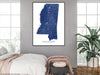 Mississippi state map print in Vintage by Maps As Art.