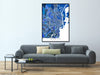 Mobile, Alabama map art print in blue shapes designed by Maps As Art.