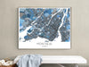 Montreal map print in a denim blue design by Maps As Art.