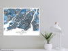 Montreal map print in a denim blue design by Maps As Art.