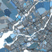 Map of Montreal city with blue and gray color coding