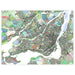 Colorful map of Montreal with various shades representing different areas.