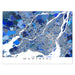 Map of Montreal in blue and gray tones on a white background