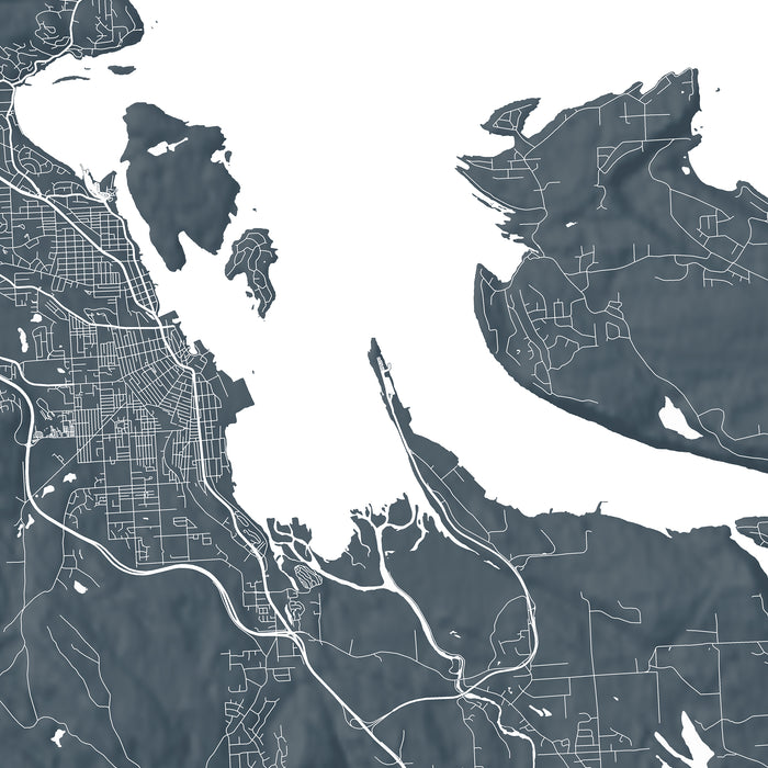 Nanaimo City Wall Art Print: Topographic Street Map of Nanaimo Vancouver Island Poster
