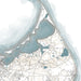 Topographic map with water bodies and urban layout