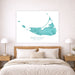 Bedroom with a map of Nantucket on the wall