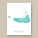 Map of Nantucket, Massachusetts on a white background
