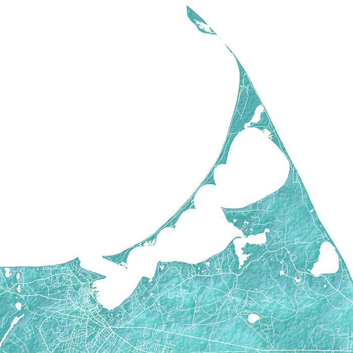 Geographic map of a coastal area with intricate waterways and landforms.