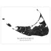 Map of Nantucket, Massachusetts in black on a white background