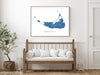 Nantucket map print in Turquoise by Maps As Art.