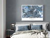 Nashville map print in a blue geometric design by Maps As Art.