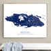 Framed map of Nassau, New Providence, The Bahamas on a wall.
