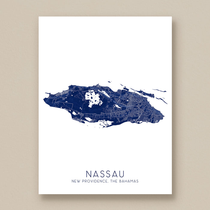 Nassau Bahamas Topographic Map Print: New Providence Island