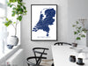 Netherlands country map print with a 3D topographic design by Maps As Art.