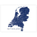 Map of the Netherlands in navy blue on a white background