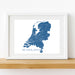 Framed map of the Netherlands on a white background