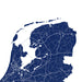 Map of the Netherlands in blue on a white background