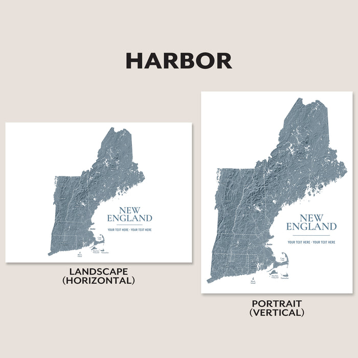 New England Topographic Map Print: Personalized Wall Art