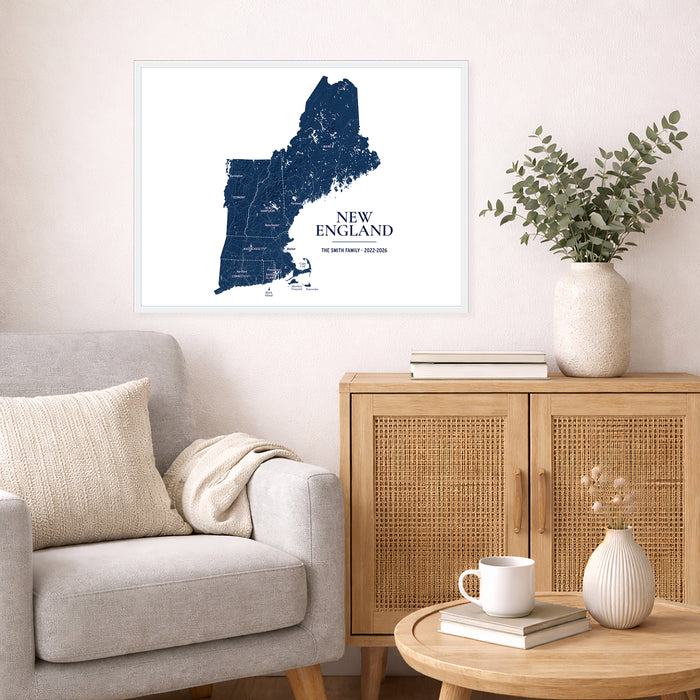New England Topographic Map Print: Personalized Wall Art