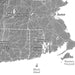 A grayscale topographic map of eastern Massachusetts, Rhode Island, and Connecticut, with labeled cities including Boston, Providence, Hartford, and Martha's Vineyard.