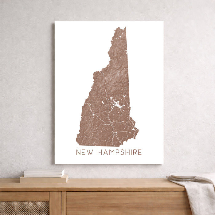 Map of New Hampshire on a white background